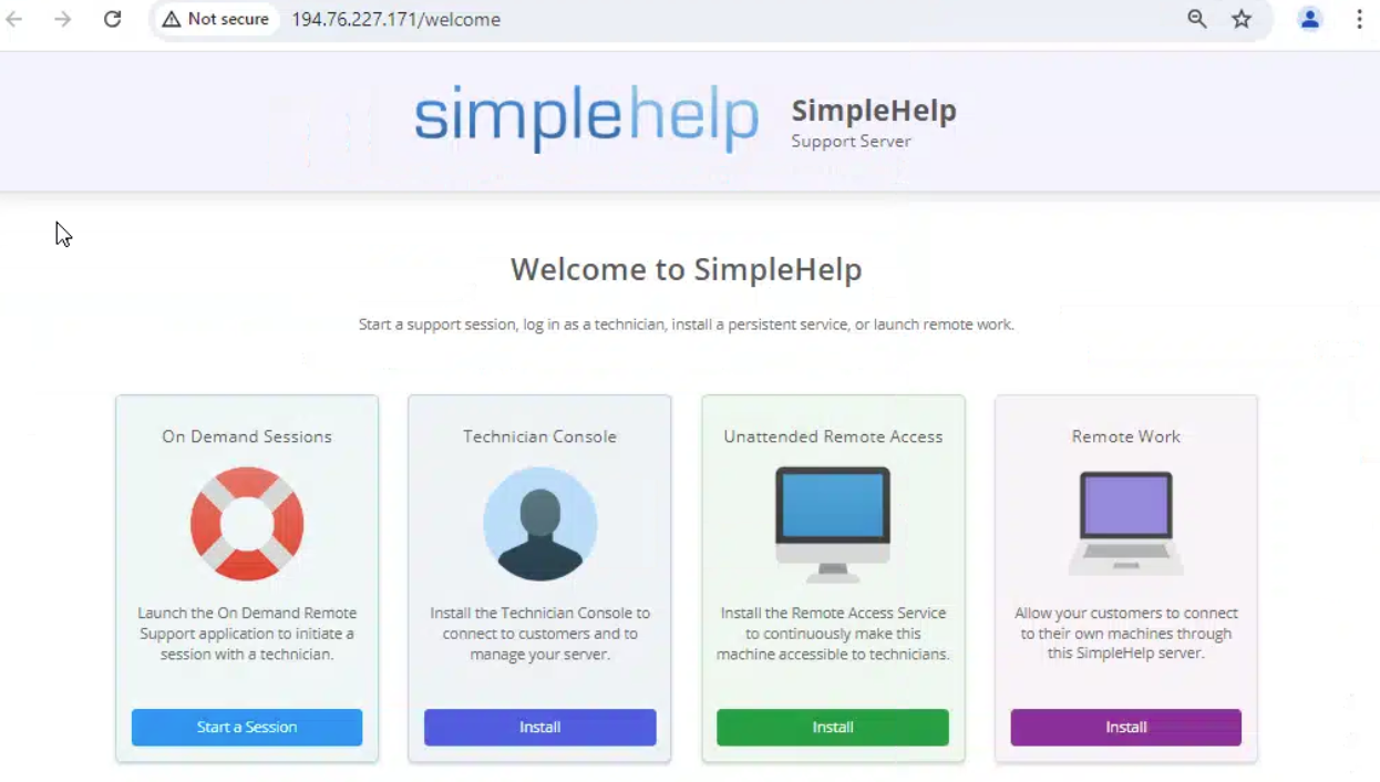 SimpleHelp Server Screen Shot