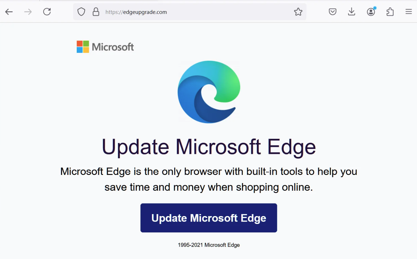 edge fake update